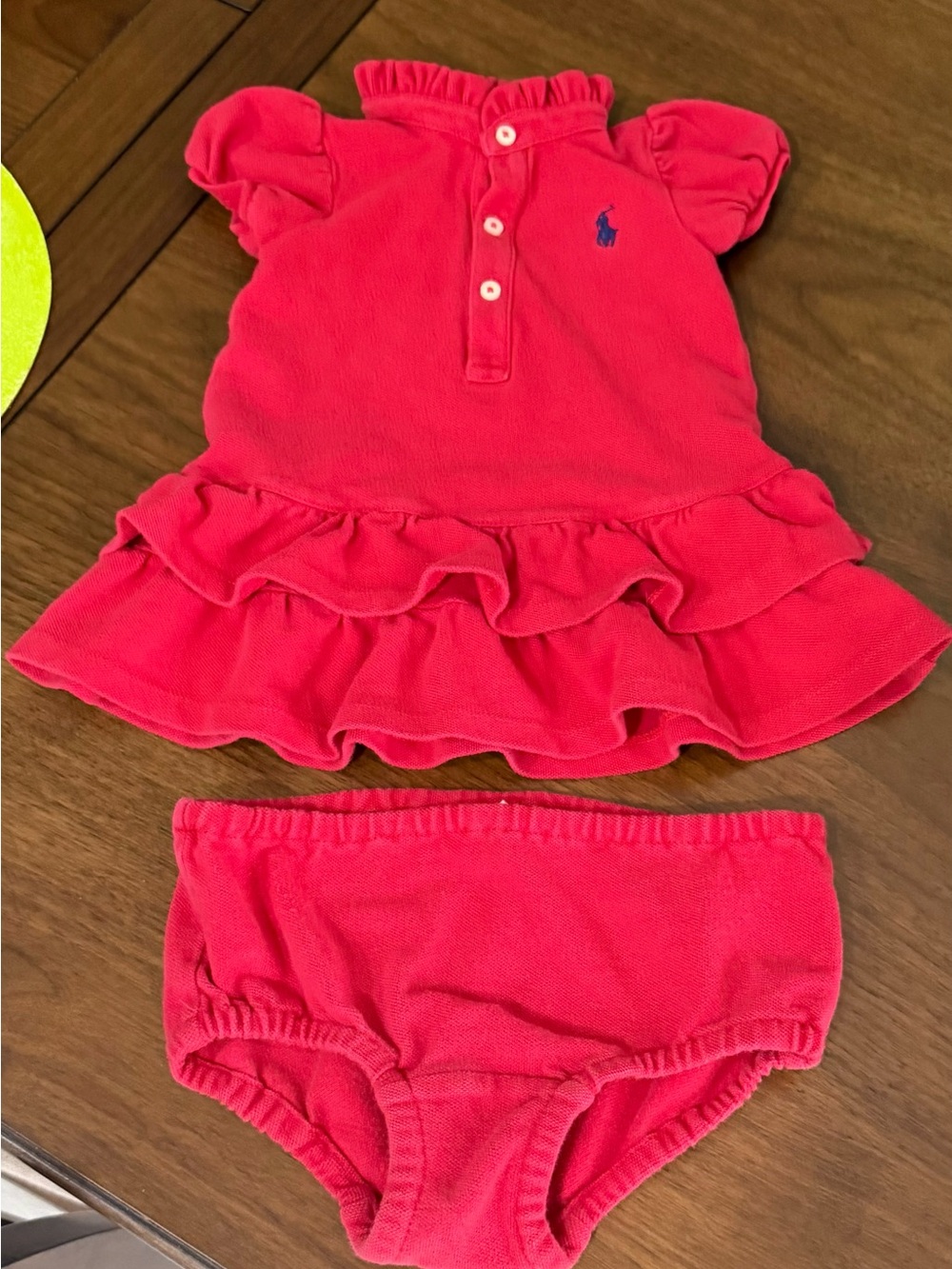 Ralph Lauren Red Ruffle Polo Dress & Bloomer Set